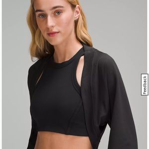 Lululemon black shrug . size 6 NWT